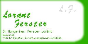 lorant ferster business card
