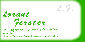 lorant ferster business card